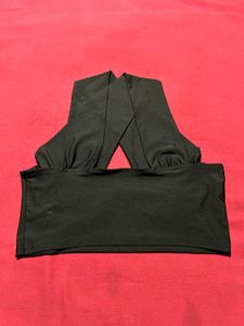 SHEIN Brown Cross Halter Crop Top – Size M