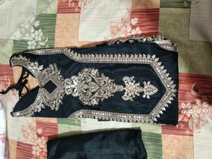 Black &amp; Gold Embroidered Pakistani Suit