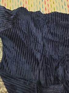 Navy Blue Corduroy Top