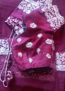 Saree With Stitch Blouse