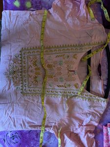 Pink Embroidered Kurta- XXL