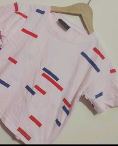 Light Pink Crop Top T-shirt For 30 Bust