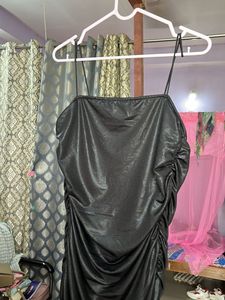 Slinky Black Ruched Dress