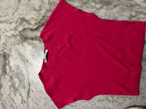Zara Cropped Boxy Tee - Bright Pink