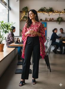 🌶️ SOLD!The &#39;Bandhani Breeze&#39; Kaftan Top 💨