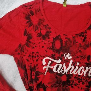 Red &#34;The Fashion&#34; Long Sleeve Top
