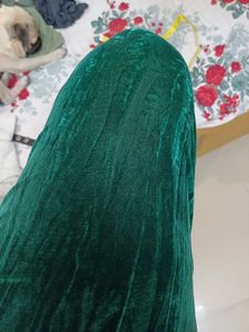 Green Velvet Plussize Pants