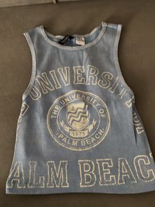 Blue Graphic Tank Top