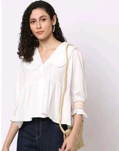 White Peter Pan Collar Top