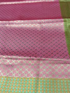 New Pink And Apple Green Viscose Kanchi Saree