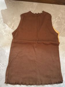 Brown Colorblock Tank Top