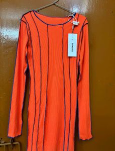 Chic Orange Bodycon Mini Dress