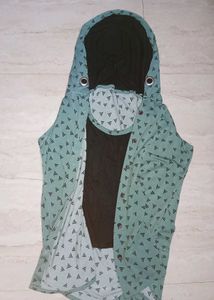 Patterned T-Shirt with Hood