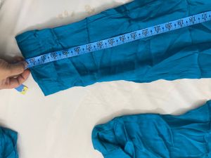 Blue V-Neck Kurta Pant Set