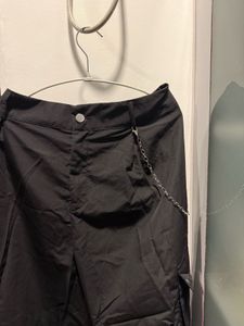 Black Cargo Pants with Chain