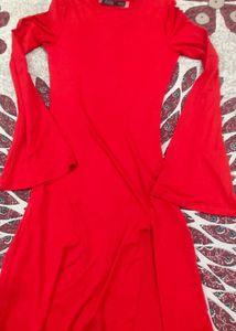 Red Maxi Dress with Slit