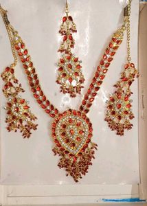 Red & Gold Indian Bridal Jewelry Set
