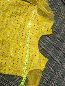 Yellow Embroidered Anarkali Suit