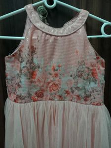 Pink Floral Tulle Dress