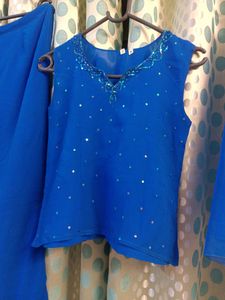 Georgette 30 Chest Top Palazzo And Dupatta