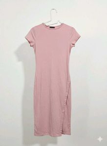 Pink Bodycon Midi Dress