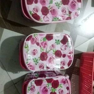Floral 3-Piece Cosmetic Bag Set