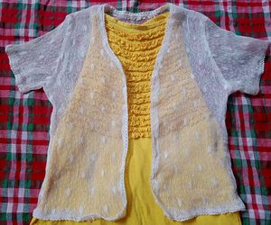 Yellow Dress with Lace Shrug