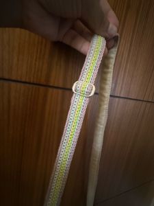 Crochet Lavender Sling Bag With A Funky Strap