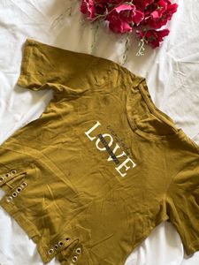 Olive Green "Love" Graphic Tee