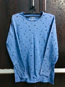 Printed Cotton Blue Tshirt Like New