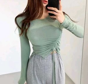 Mint Green Drawstring Top