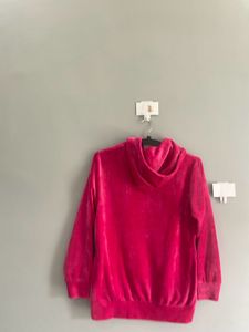 premium quality Pink Velvet Zip-Up Hoodie