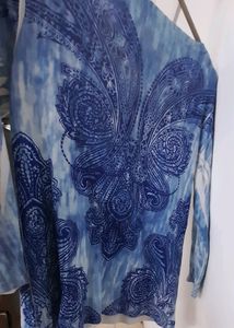 Korean Bow Print  Top With Sarprising Freebie 🤩🤩