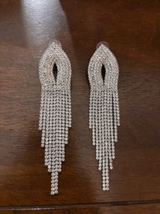 Silver Stoned Dangle Earring