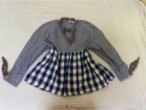 Zara Checkered Long Sleeve Top Bust 38
