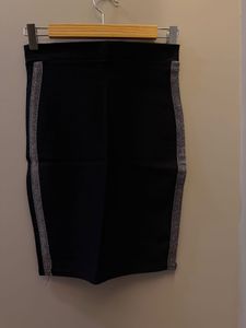 Black Skirt with Silver Stripe