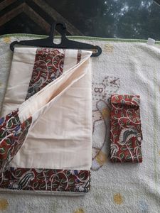 Kalamkari Printed Kerala Saree With Blouse