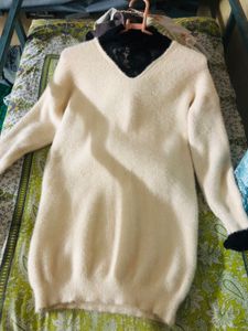 Elegant Cream Sweater with Lace