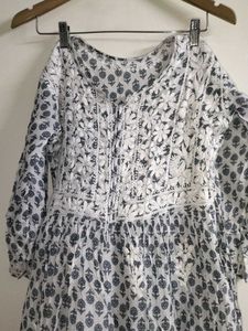 Chikankari White Elegant Printed Kurta