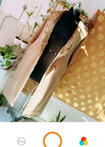 Very Shiny Fabric Full Length Suede Leather