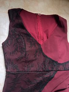 Burgundy Lace Cocktail Dress🩷📌❤️