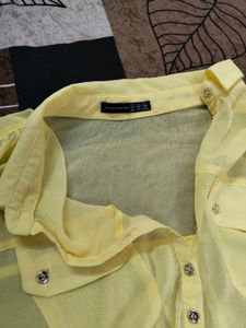Lime Yellow Sheer &amp; Chicken Shirt