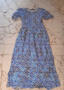Blue Patterned Maxi Dress