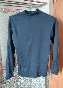 ribbed mock neck long sleeve top