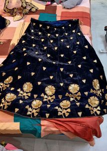 Designer Velvet Royal Blue Lehenga