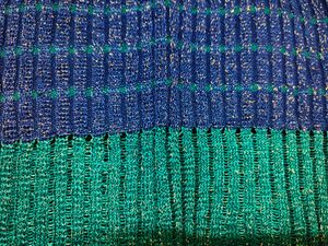 Blue Textured Short Sleeve Top