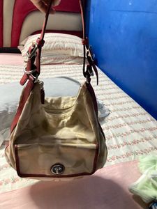 Coach Hobo Khaki And Corral Handbag 👜