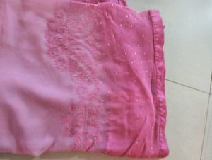 Pink Embroidered Saree