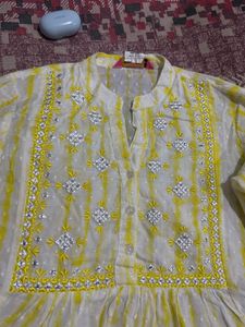 Yellow short Kurti Top