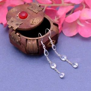 Dangling Crystal Earrings 925 Silver